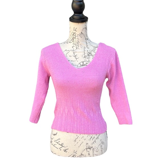 My Tina Pink knitted stretchy fitted sweater in size S - Picture 1 of 7